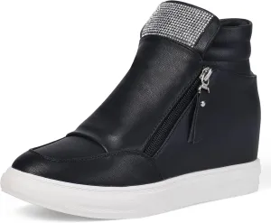 Ckrola Womens Fashion Platform Shoes Hidden Wedge Heel High Top Sneakers for Women Platform Boots Working Shoes Women