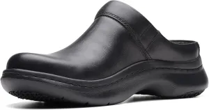 Clarks Unisex ClarksPro Clog Sneaker, Black Leather, 6.5 Wide US Women