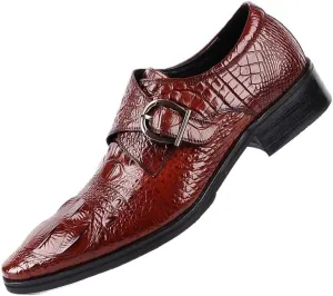 Classic Business Men's Dress Shoes Slip On Crocodile Fashion Elegant Formal Wedding Shoes Red Oxford Shoes for Men