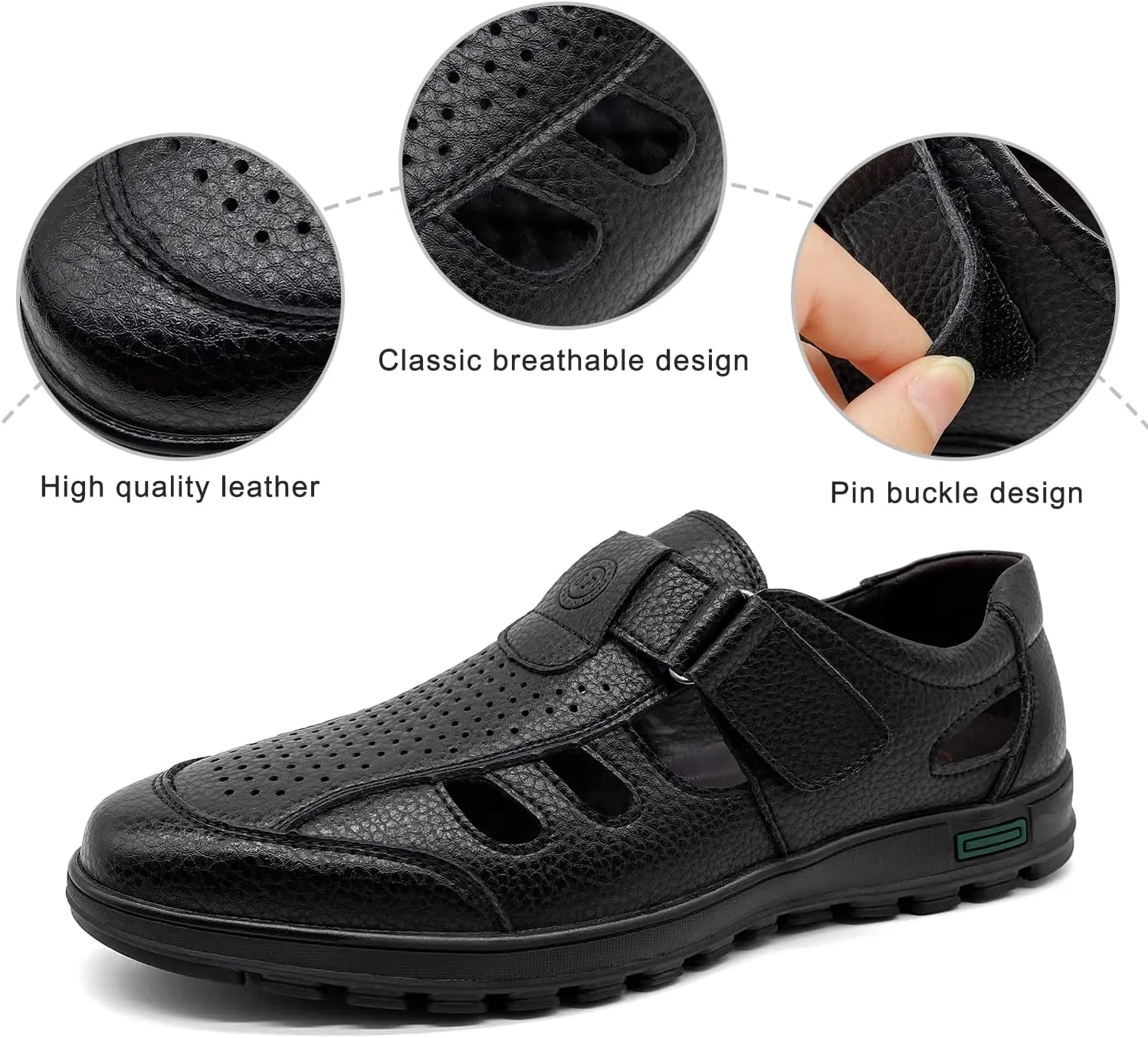 CMM Men's Summer Shoes Closed Toe Strappy Sandals Business Sandals