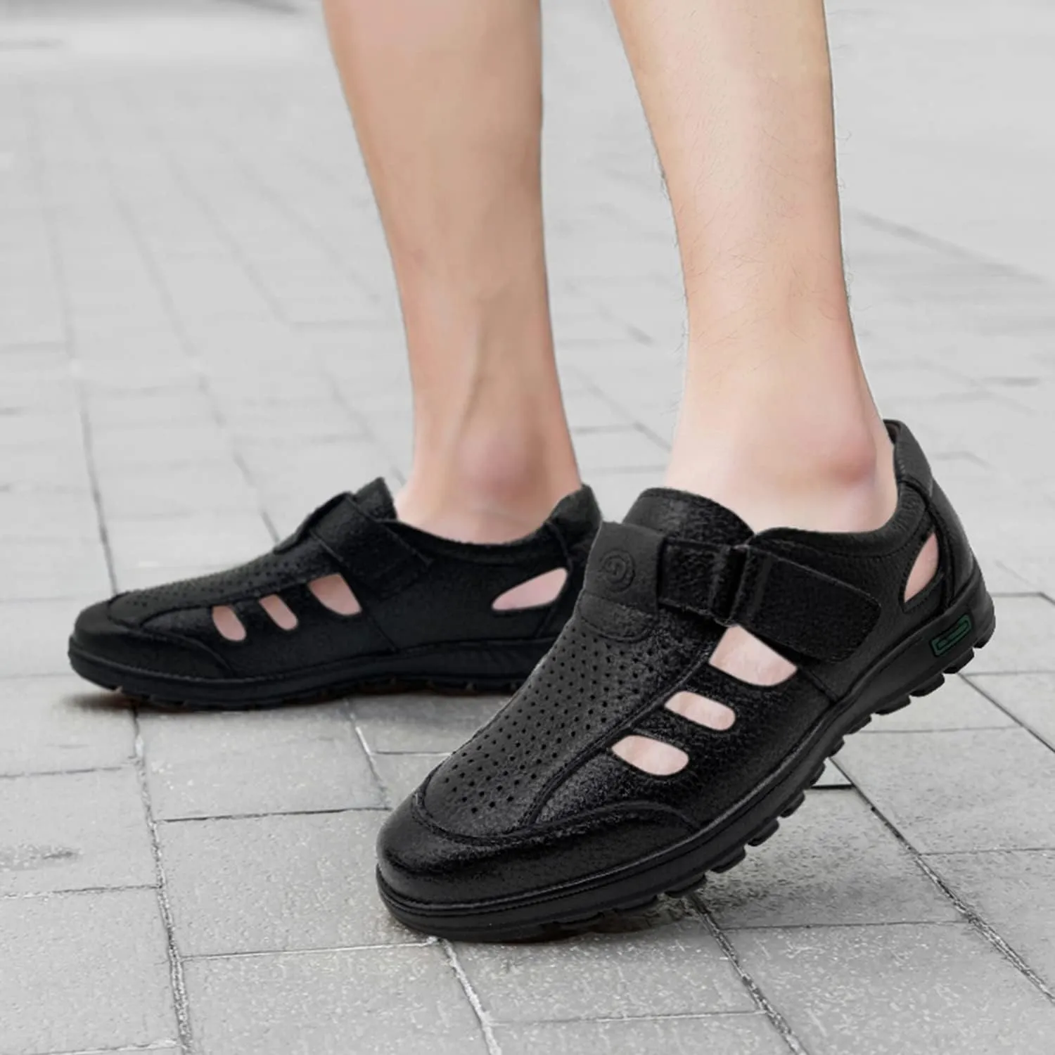 CMM Men's Summer Shoes Closed Toe Strappy Sandals Business Sandals