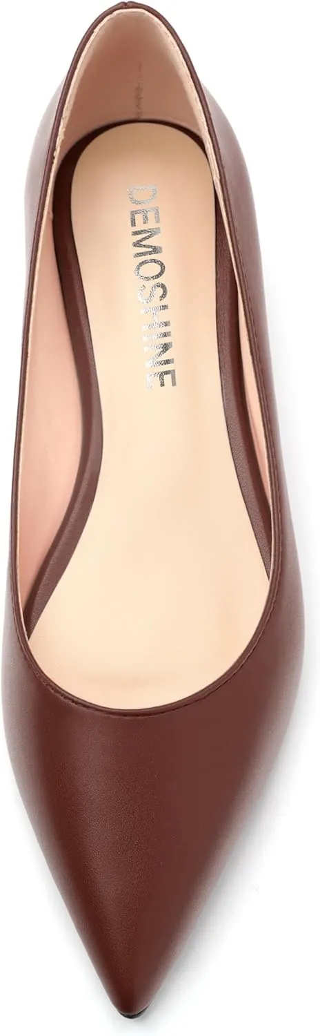 Comfortable Flats for Women Pointed Toe Slip On Pumps Dress Shoe