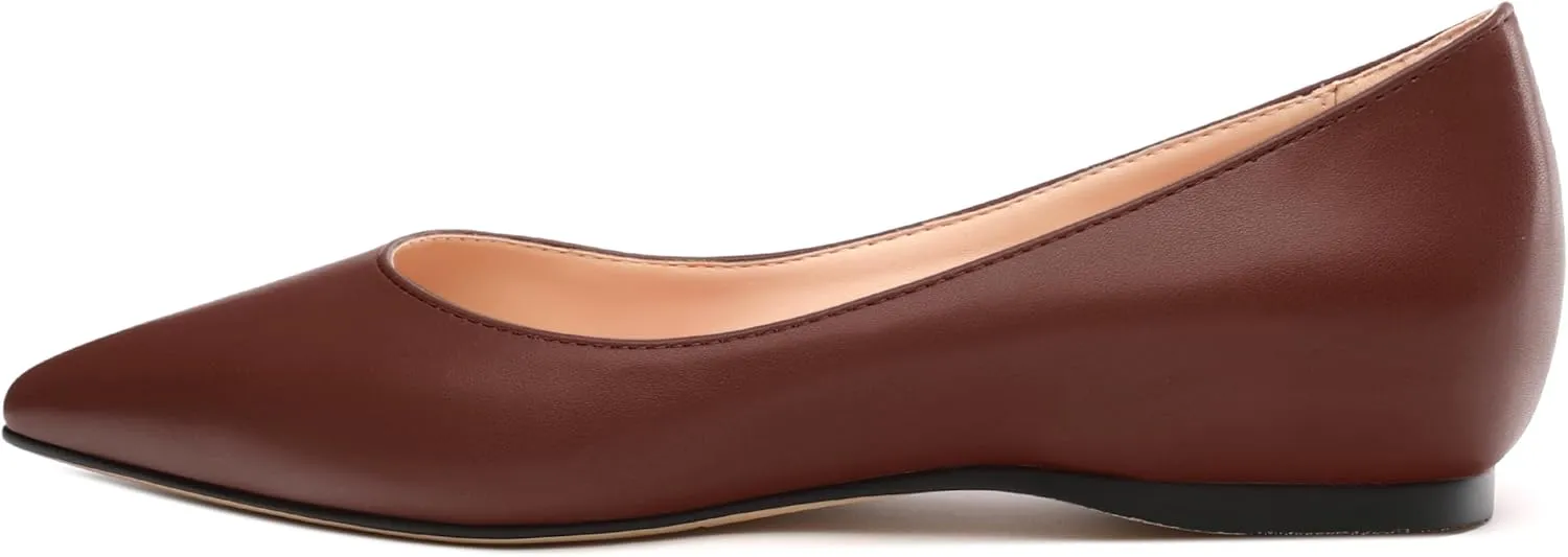Comfortable Flats for Women Pointed Toe Slip On Pumps Dress Shoe