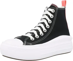 Converse Boy's Chuck Taylor All Star Move Hi-Canvas Color (Big Kid) Platform, Black/Pink Salt/White, 3.5