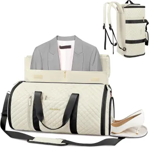 Convertible Garment Duffle Bag, Travel Garment Bag with Backpack Straps Carried as Backpack, Carry on Garment Bag for Women 3 in 1 Foldable Travel Suit Bag for Weekend Work Airport Trip