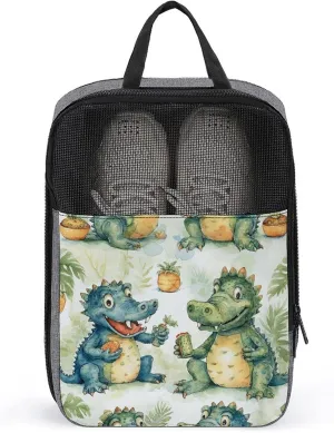 Crocodile Friends Shoe Bag Shoe Bags for Travel Waterproof Shoe Bag Shoes Storage Organizer with Zipper & Handle Sneaker Bag Shoe Pouch