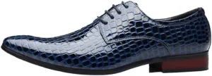 Crocodile Grain Men Casual Business Shoes Oxfords Fashion Pointed Toe Lace-up Mens Dress Shoes for Male