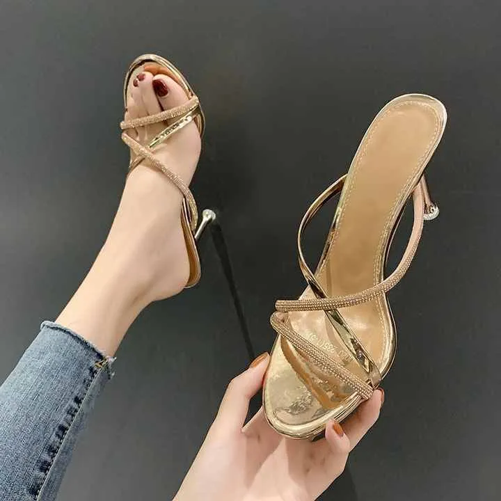 Crystal Strap High Heel Sandals