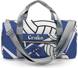 Custom Duffel Overnight Travel Bag for Sports Workout Girls Boys,Team Volleyball Royal Personalized Duffle Bag Gifts