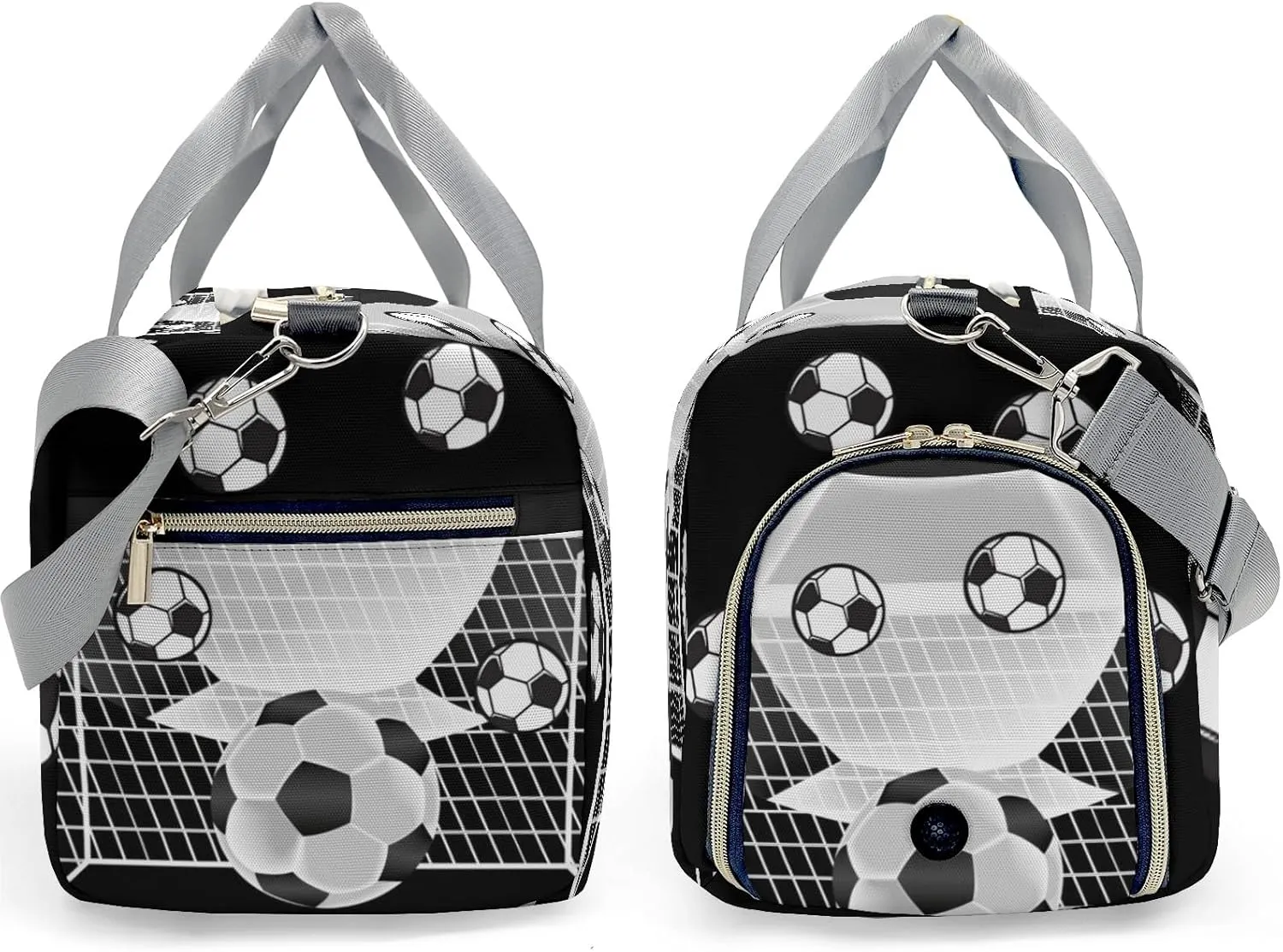 Custon Name Black Sports Soccer Balls Yoga Duffel Bag Sport Player Travel Bag,Sport Gym Bag Personalized Gift for Women Men Travel Hand Bag Carry on Bag