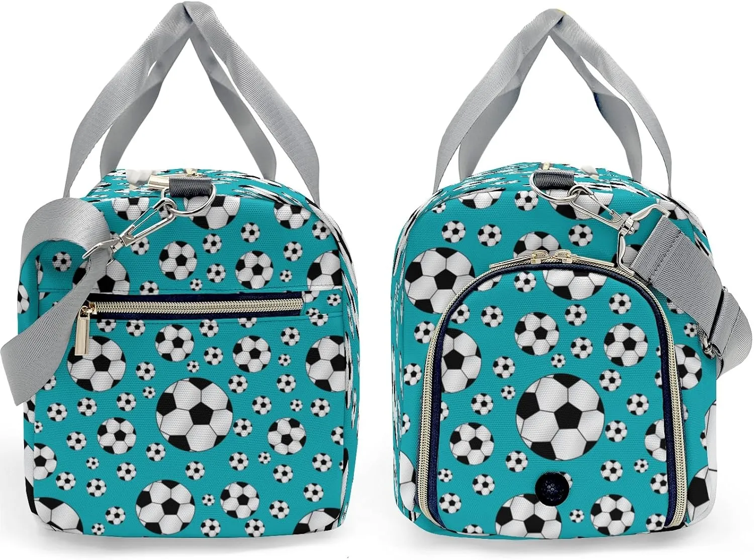 Custon Name Soccer Ball Player Blue Teal Gym Sport Yoga Duffel Bag Sport Travel Bag,Sport Gym Bag Personalized Gift for Travel Hand Bag Carry on Bag