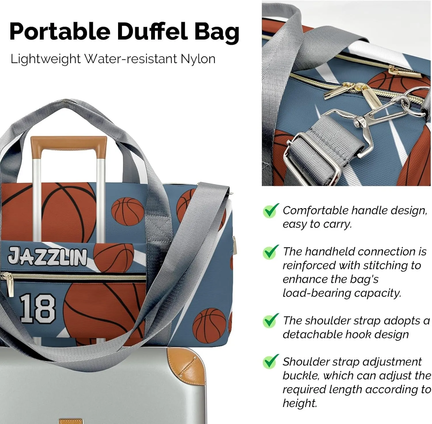 Custon Name Sport Basketball Aegean Gym Sport Yoga Duffel Bag Sport Player Travel Bag,Sport Gym Bag Gift for Travel Hand Bag Carry on Bag
