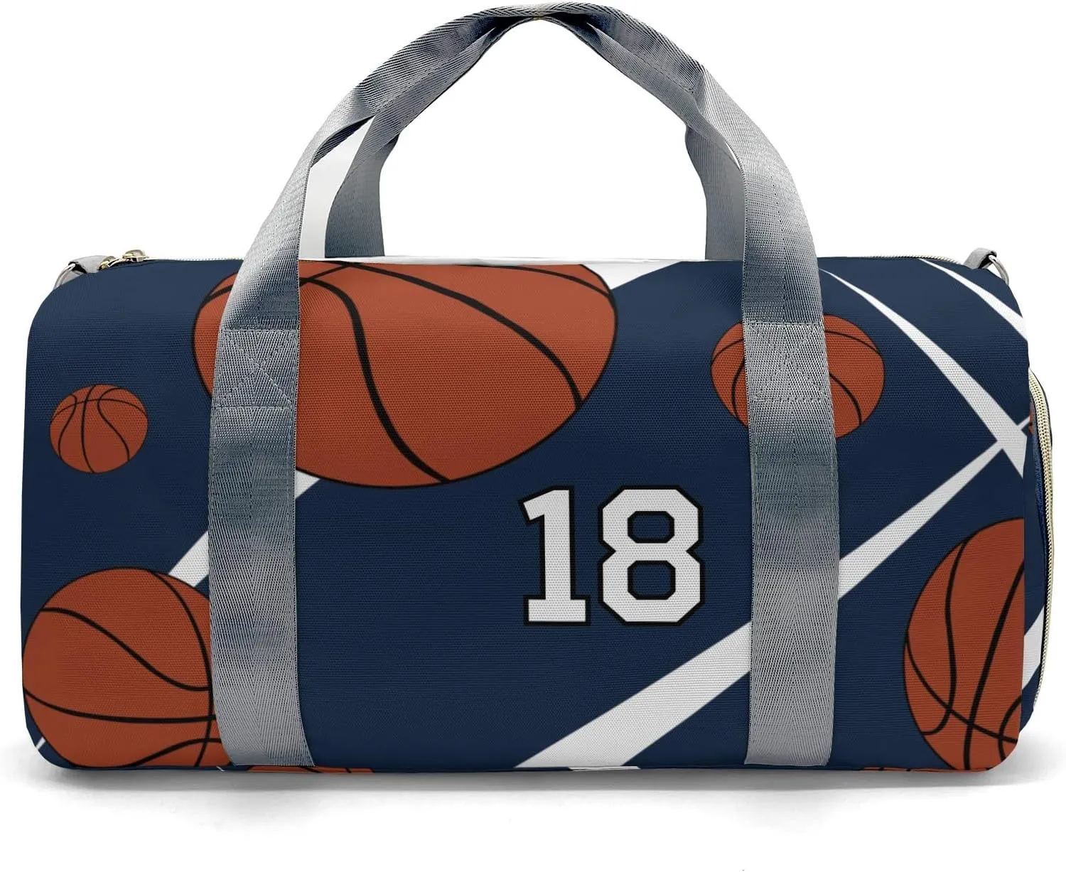 Custon Name Sport Basketball Navy Gym Sport Yoga Duffel Bag Sport Player Travel Bag,Sport Gym Bag Personalized Gift for Travel Hand Bag Carry on Bag