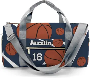Custon Name Sport Basketball Navy Gym Sport Yoga Duffel Bag Sport Player Travel Bag,Sport Gym Bag Personalized Gift for Travel Hand Bag Carry on Bag