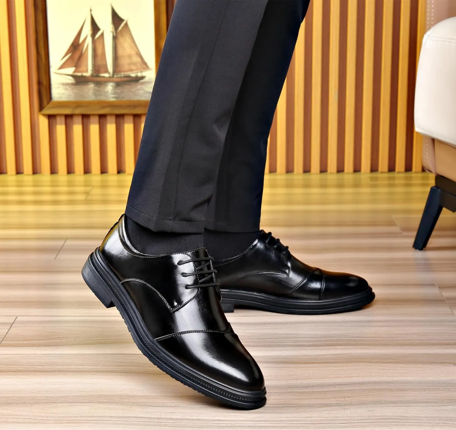 DADAWEN Men's Classic Modern Formal Business Oxford Shoes Lace Up Dress Shoe