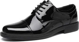 DECARSDZ Mens Classic Formal Oxford Lace-up Patent Leather Tuxedo Wedding Business Dress Shoes