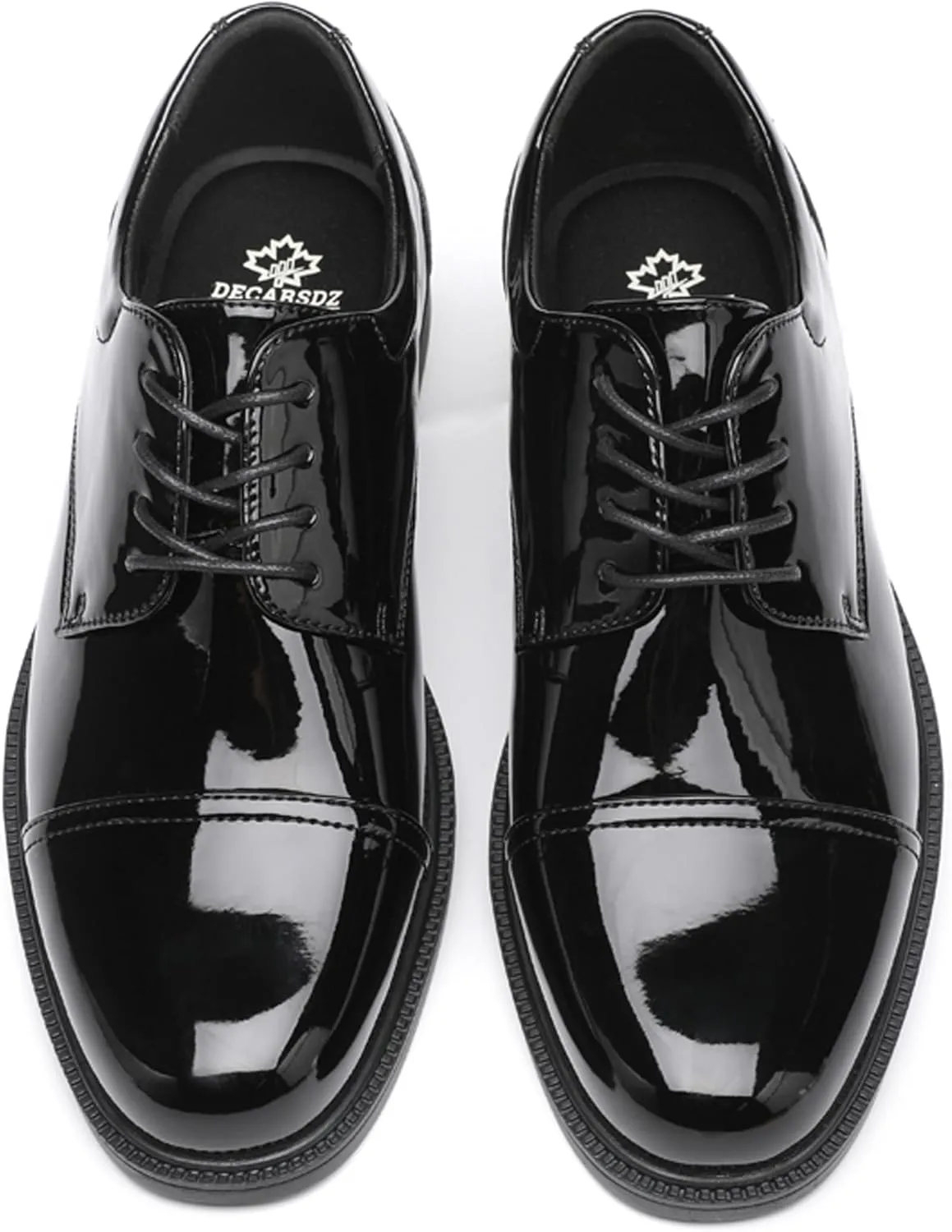 DECARSDZ Mens Classic Formal Oxford Lace-up Patent Leather Tuxedo Wedding Business Dress Shoes