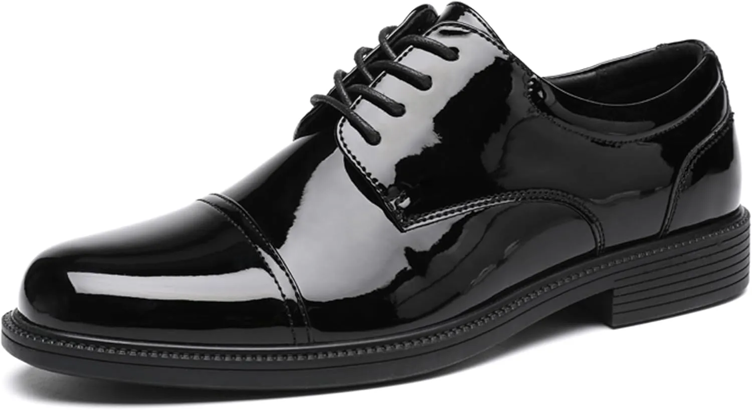 DECARSDZ Mens Classic Formal Oxford Lace-up Patent Leather Tuxedo Wedding Business Dress Shoes