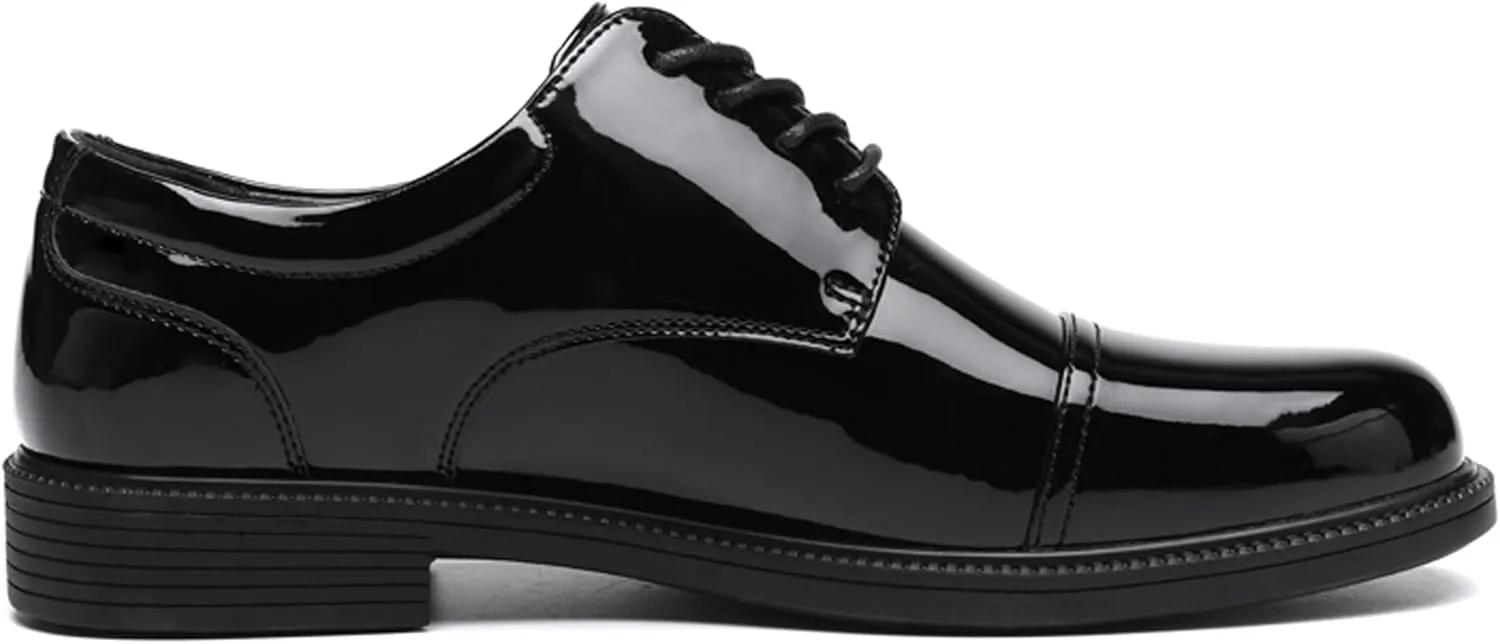 DECARSDZ Mens Classic Formal Oxford Lace-up Patent Leather Tuxedo Wedding Business Dress Shoes