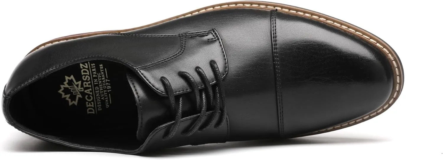 DECARSDZ Mens Classic Oxford Wingtip Modern Formal Lace Up Dress Shoes Wedding Shoe