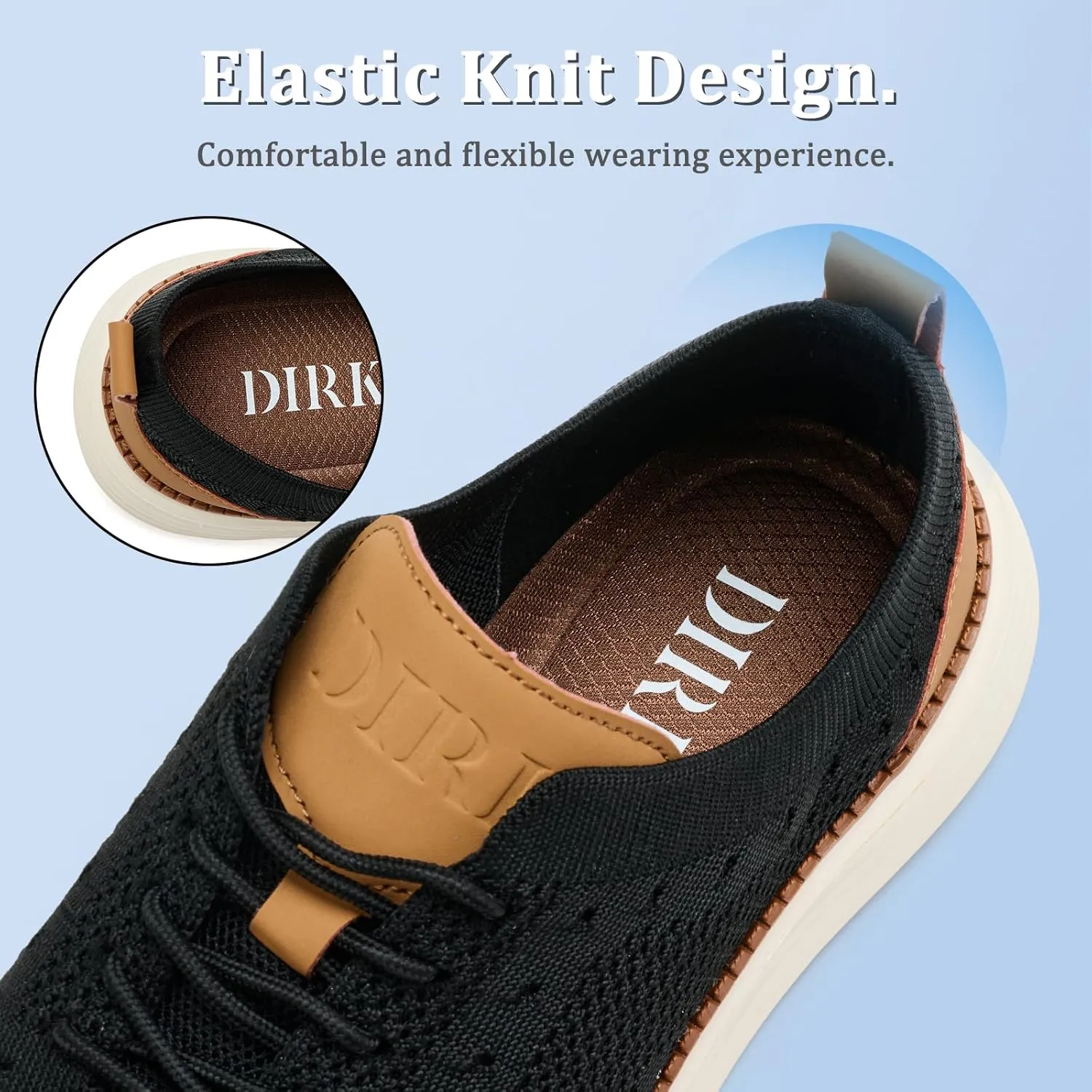Dirk Men's Fashion Dress Sneakers Oxfords Walking Work Athletic Shoes Lightweight and Breathable for Business Casual