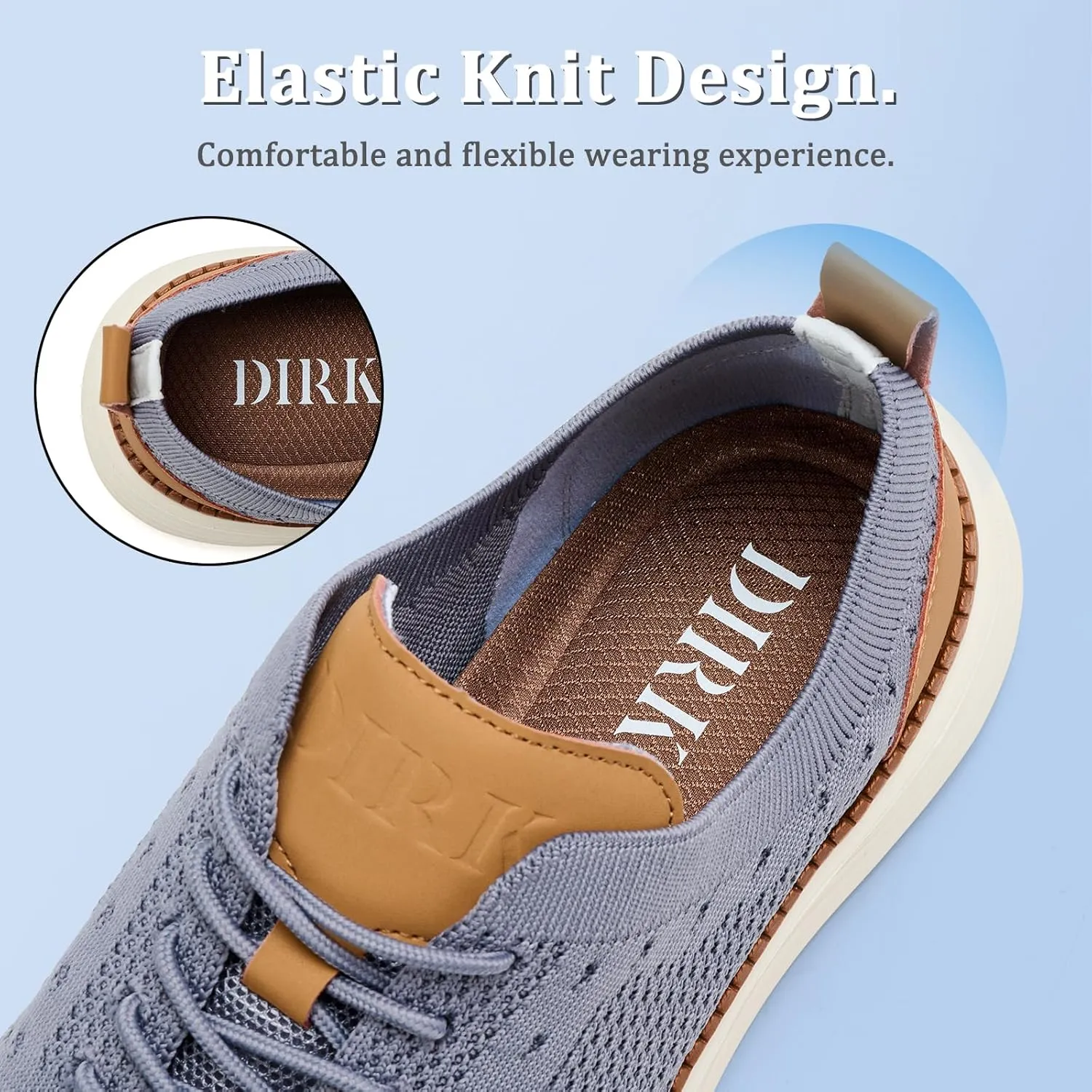 Dirk Men's Fashion Dress Sneakers Oxfords Walking Work Athletic Shoes Lightweight and Breathable for Business Casual