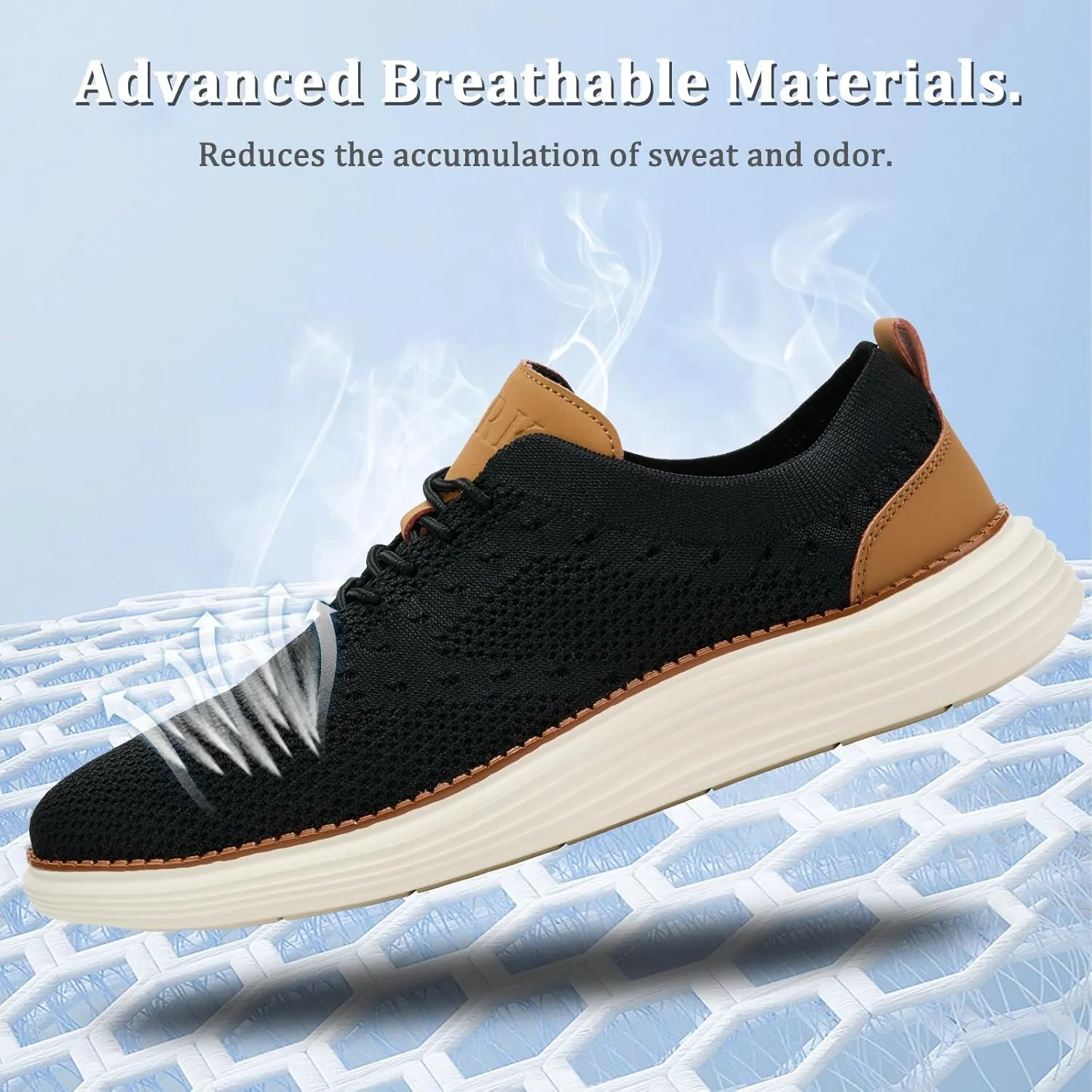 Dirk Men's Fashion Dress Sneakers Oxfords Walking Work Athletic Shoes Lightweight and Breathable for Business Casual