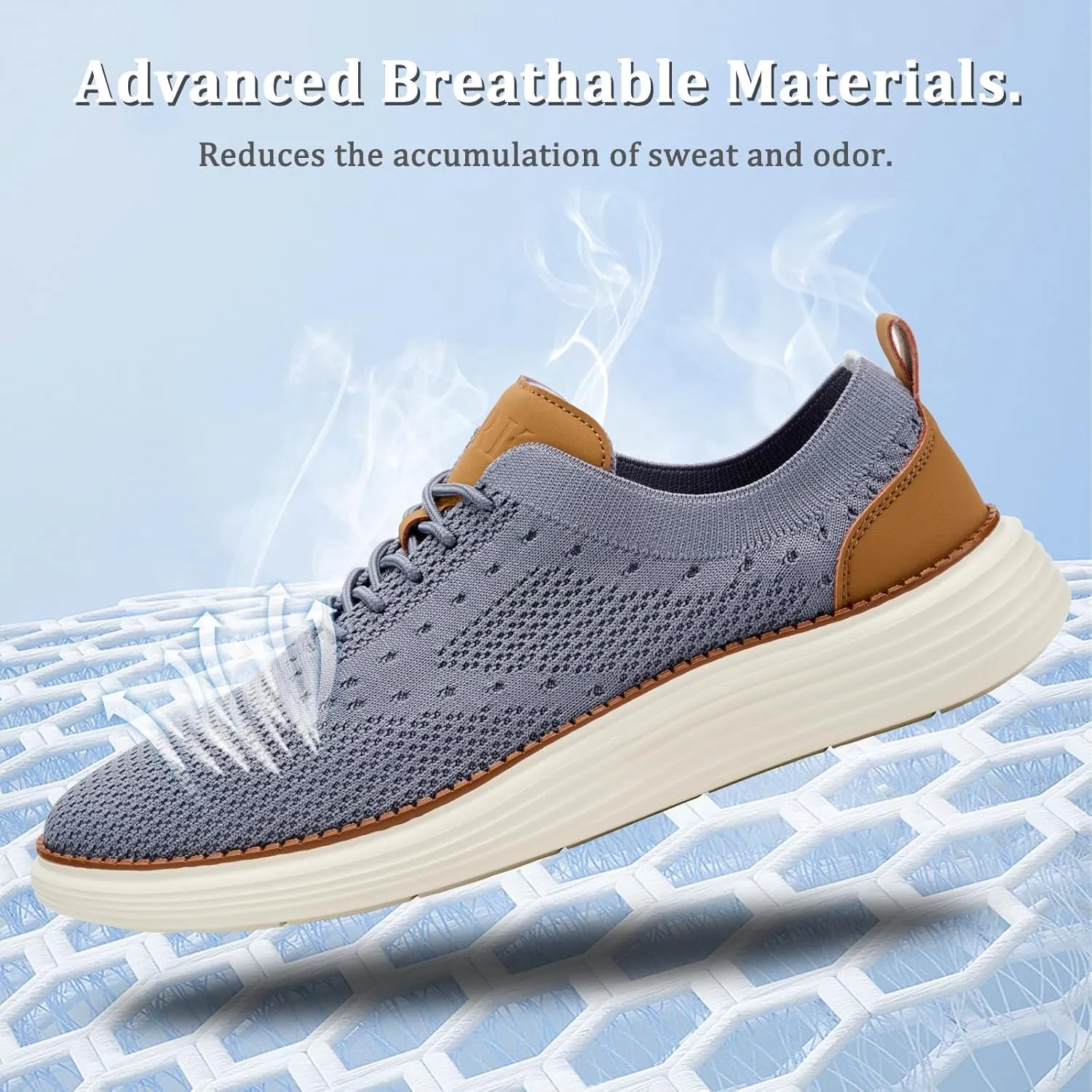 Dirk Men's Fashion Dress Sneakers Oxfords Walking Work Athletic Shoes Lightweight and Breathable for Business Casual