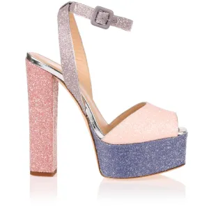 Dusty glitter platform sandal