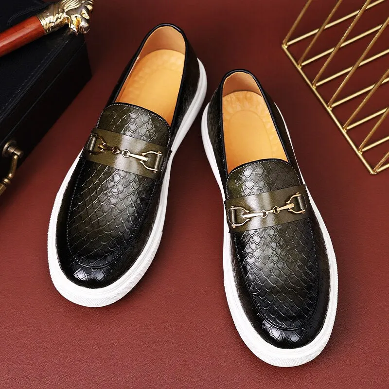 Efficient returns Leather Loafer Bit Embossed Touch-sensitive Giovanni –