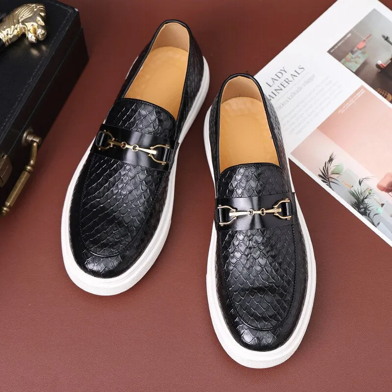 Efficient returns Leather Loafer Bit Embossed Touch-sensitive Giovanni –
