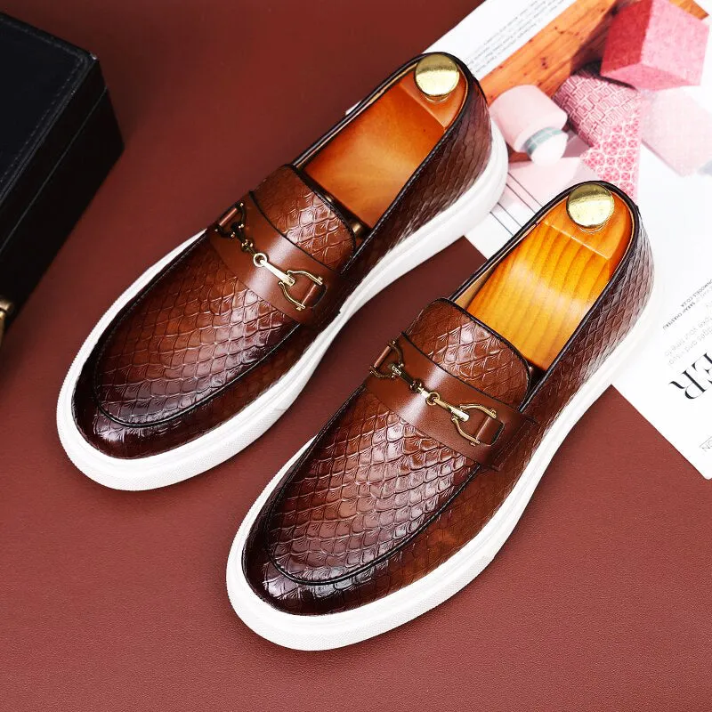 Efficient returns Leather Loafer Bit Embossed Touch-sensitive Giovanni –