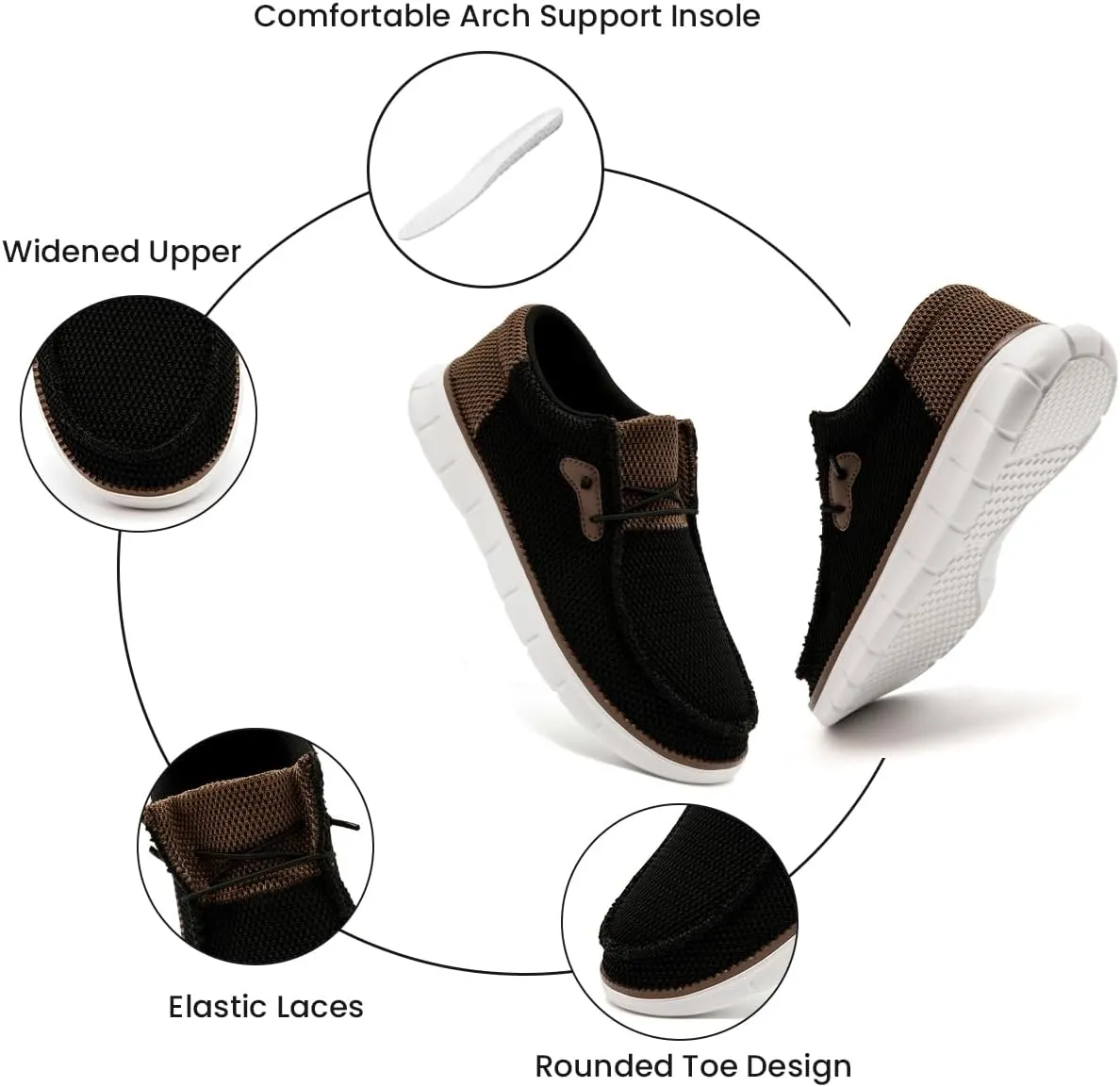 EGMPDA Mens Slip on Loafers Boat Shoes Non Slip Walking Sports Shoes Driving Shoes Casual Office Shoes Gym Lightweight Comfortable Shoes