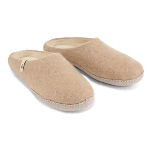 Egos Felted Wool Mule Slippers, Beige
