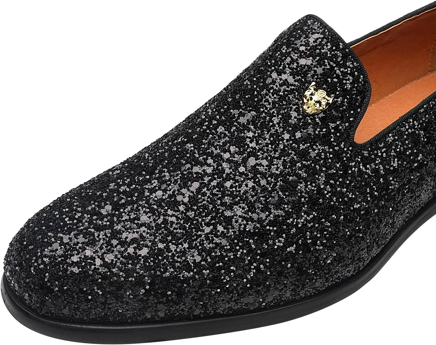 ELANROMAN Men's Shiny Loafers Dress Business Party Wedding Prom Handmade Shoes