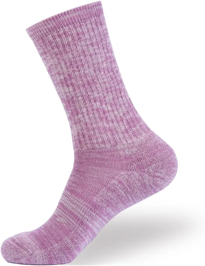 EnerWear 4 Pack Women's Merino Wool Outdoor Hiking Trail Crew Sock