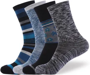 EnerWear 4 Pack Women's Merino Wool Outdoor Hiking Trail Crew Sock