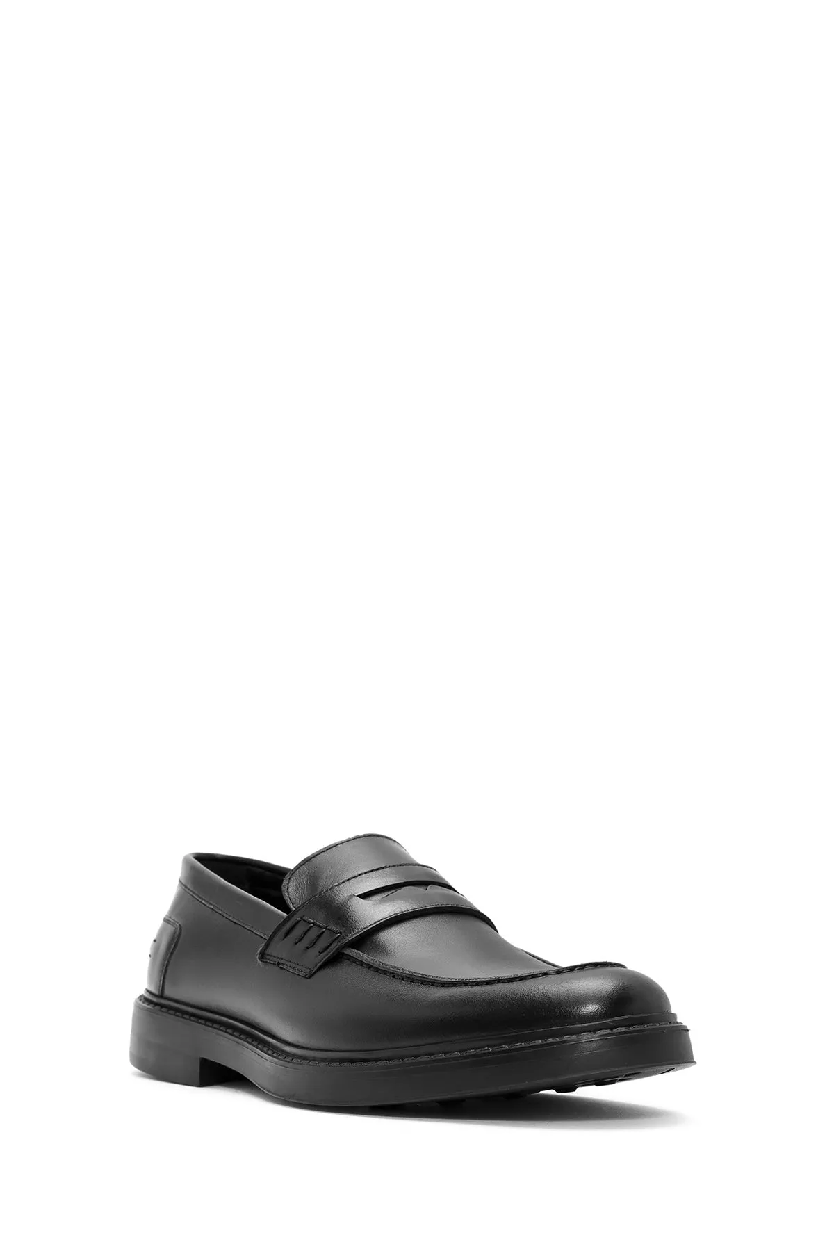 Erkek Siyah Deri Casual Loafer
