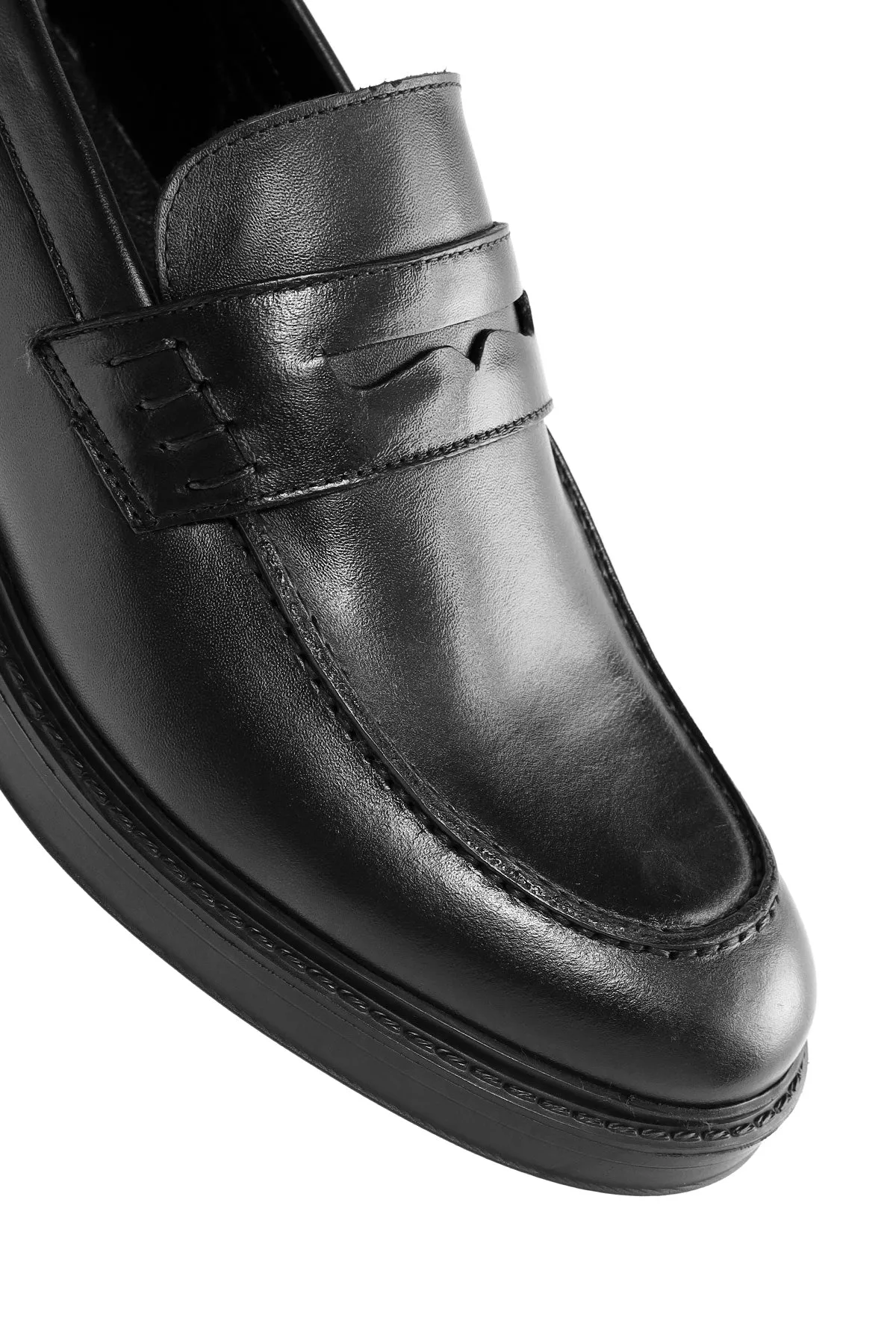 Erkek Siyah Deri Casual Loafer