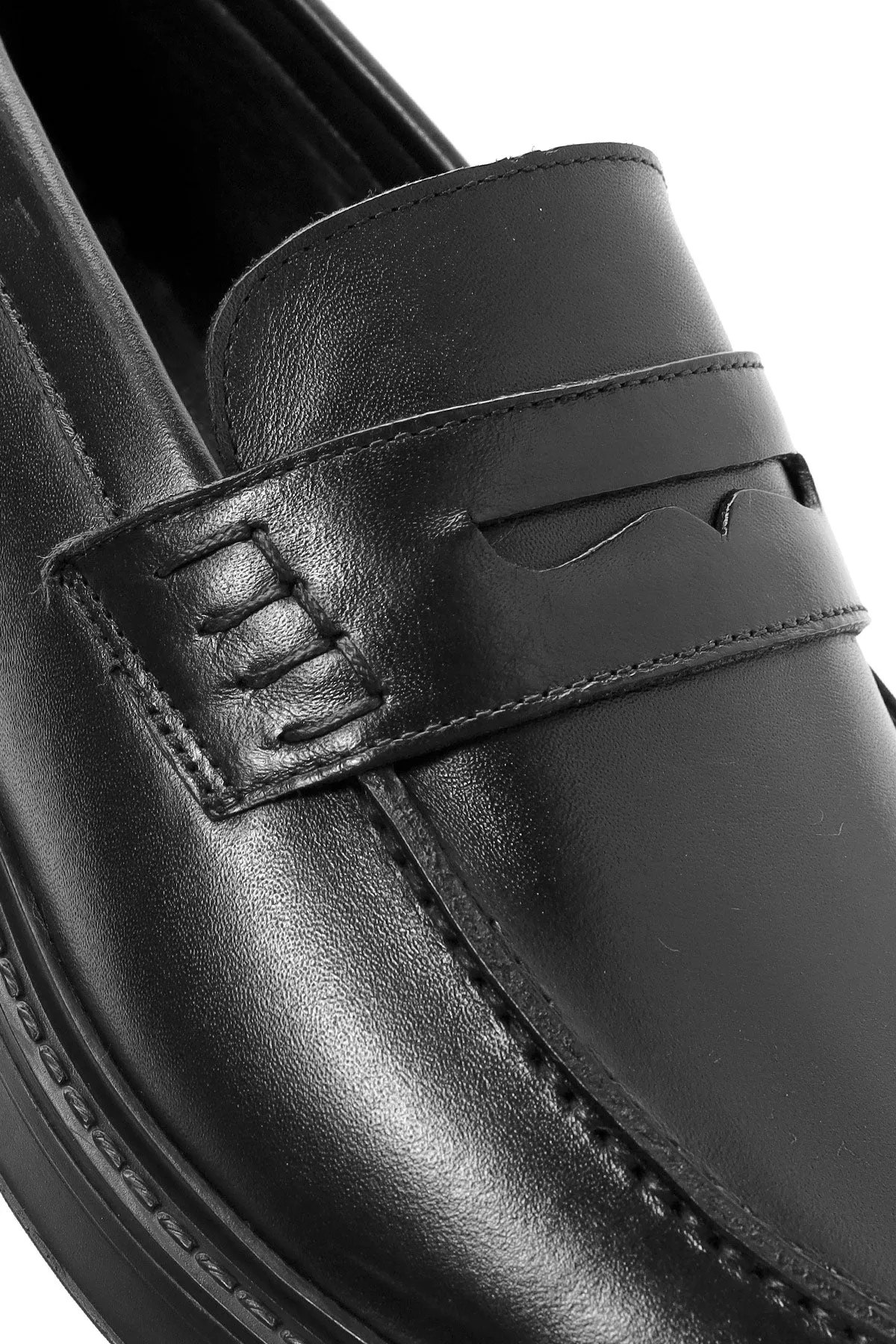 Erkek Siyah Deri Casual Loafer