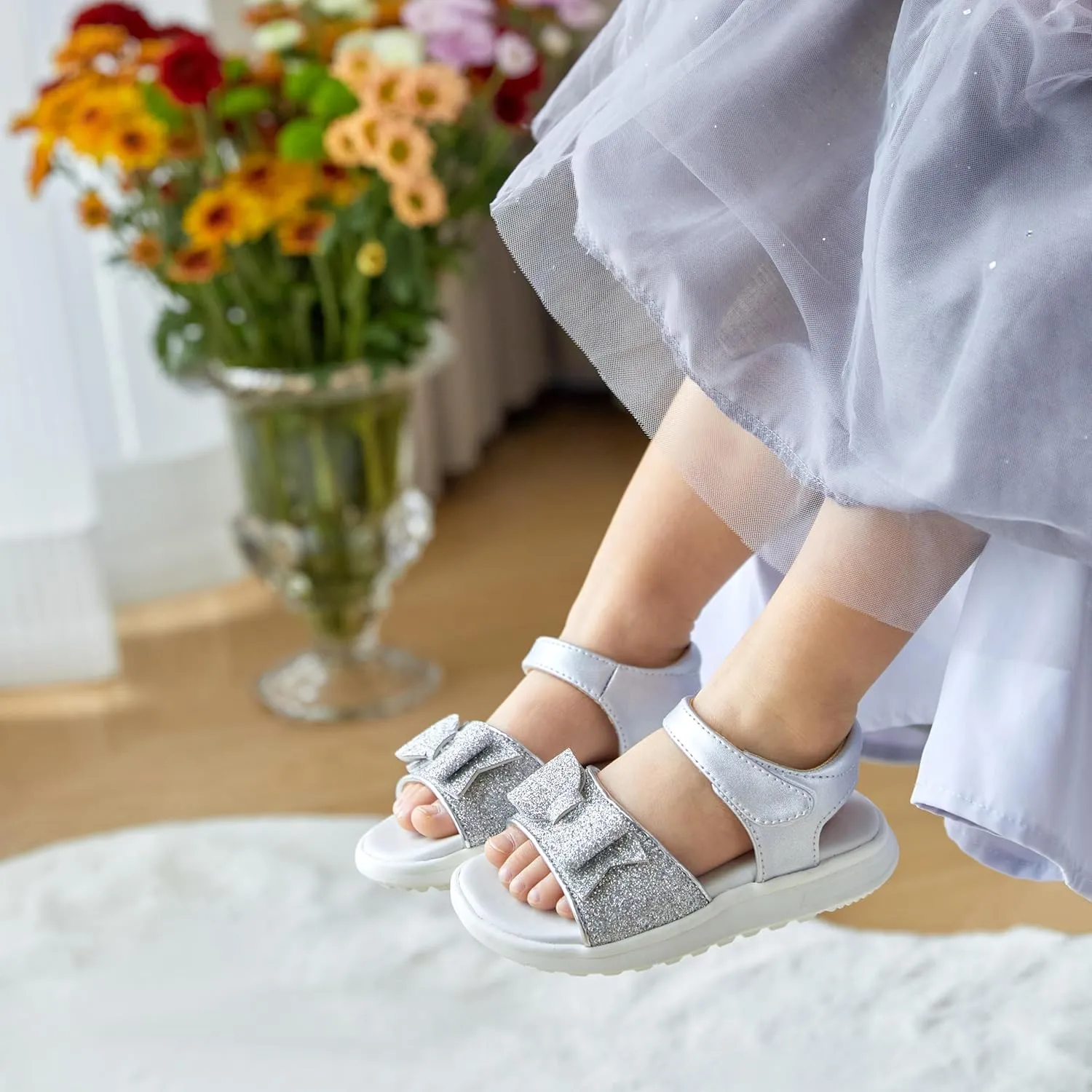 ESTINE Toddler Girls Sandals-Water Friendly Walking Casual Summer Outfit Dress Shoes