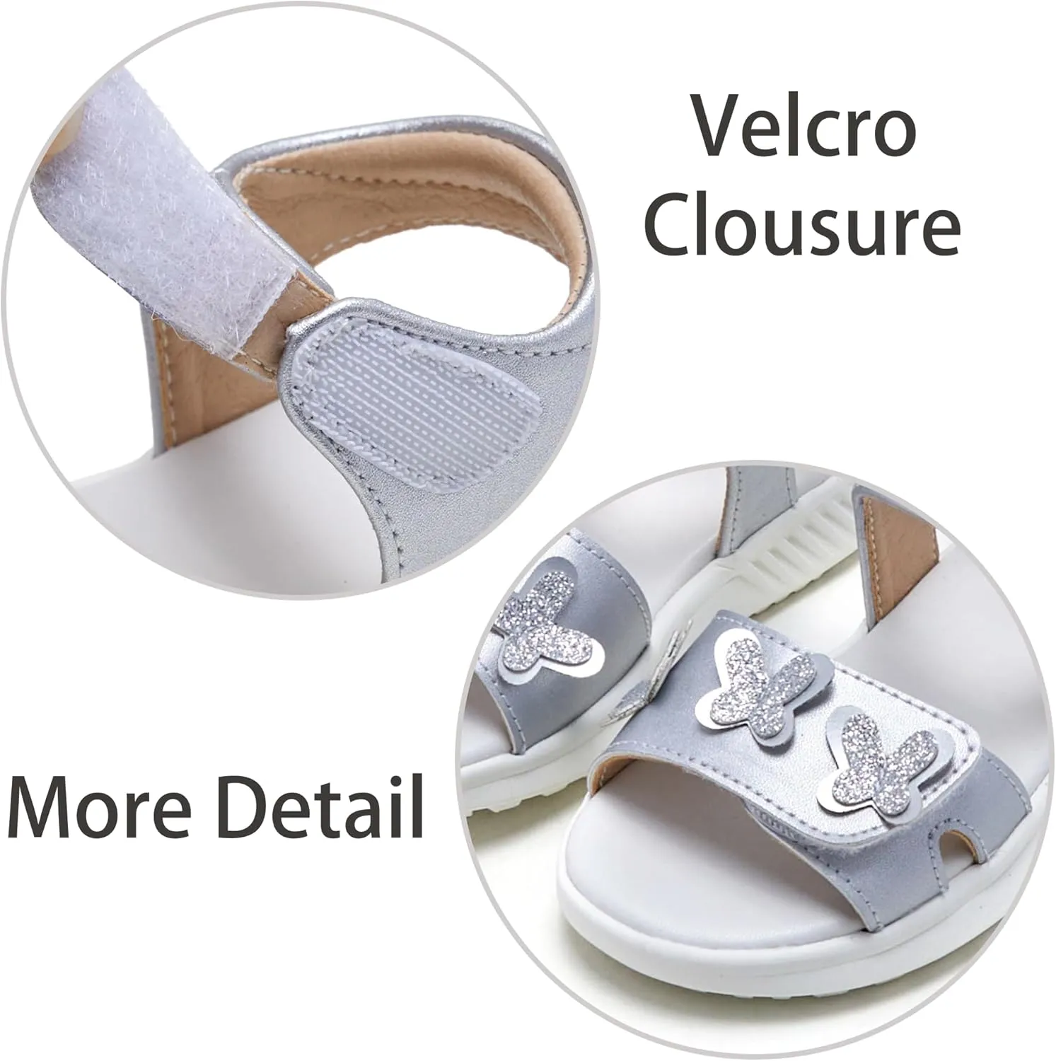 ESTINE Toddler Girls Sandals-Water Friendly Walking Casual Summer Outfit Dress Shoes