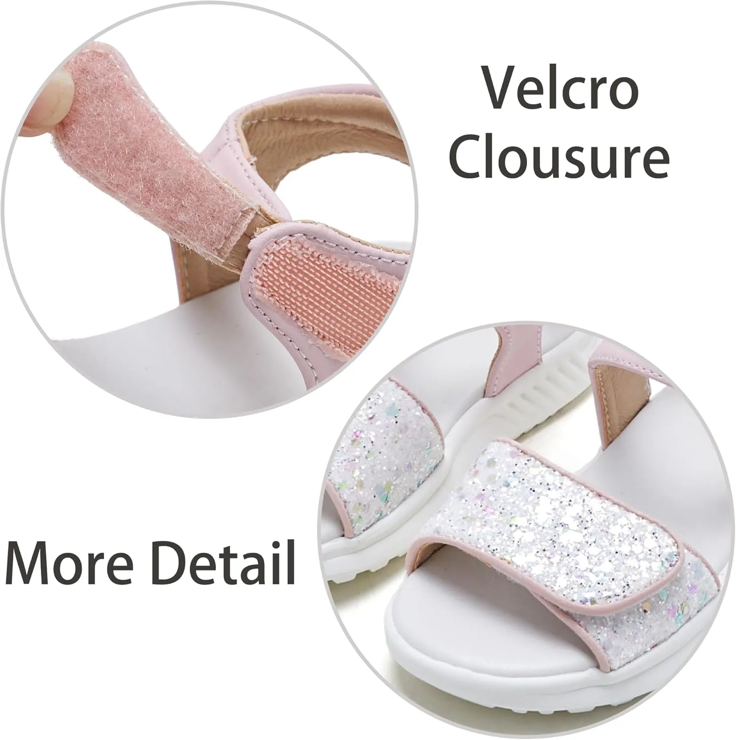ESTINE Toddler Girls Sandals-Water Friendly Walking Casual Summer Outfit Dress Shoes