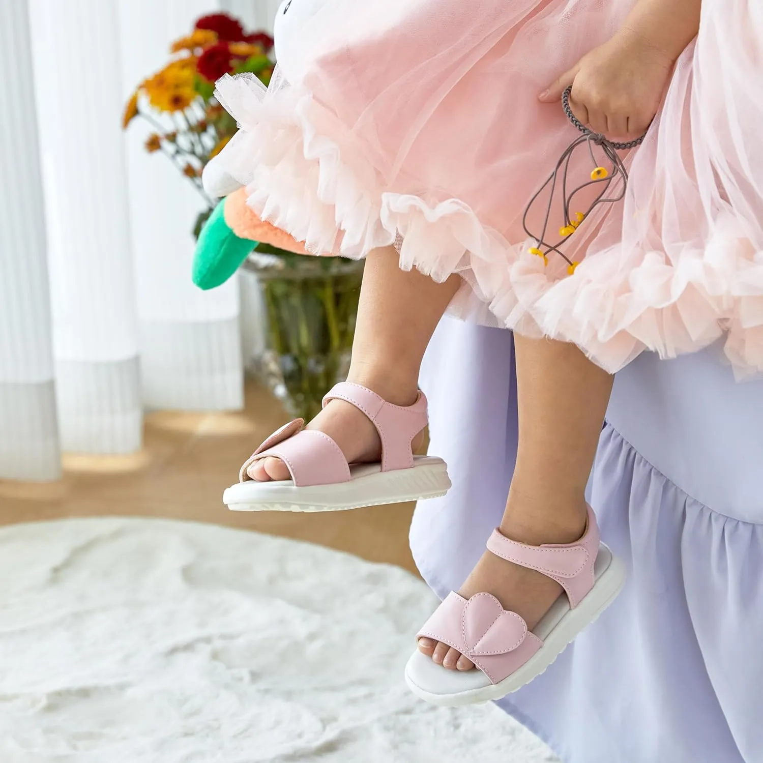 ESTINE Toddler Girls Sandals-Water Friendly Walking Casual Summer Outfit Dress Shoes