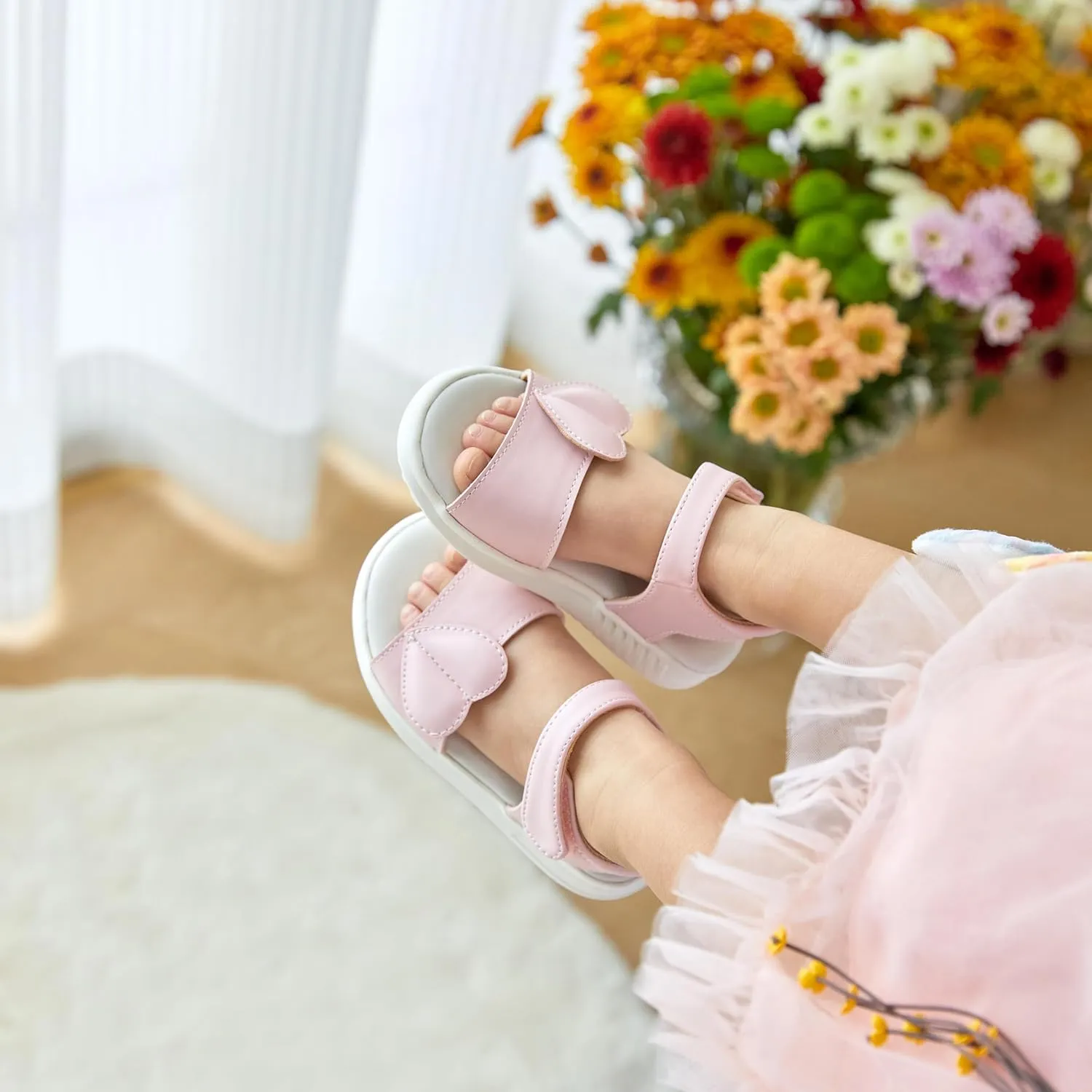 ESTINE Toddler Girls Sandals-Water Friendly Walking Casual Summer Outfit Dress Shoes