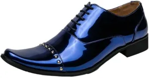 Fashion Leather Men’s Shoes, Brogue Lace-Up Dress Shoes, Casual Wedding Party Flats for Men, Men's Genuine Leather, Slip On Pointed Shoes