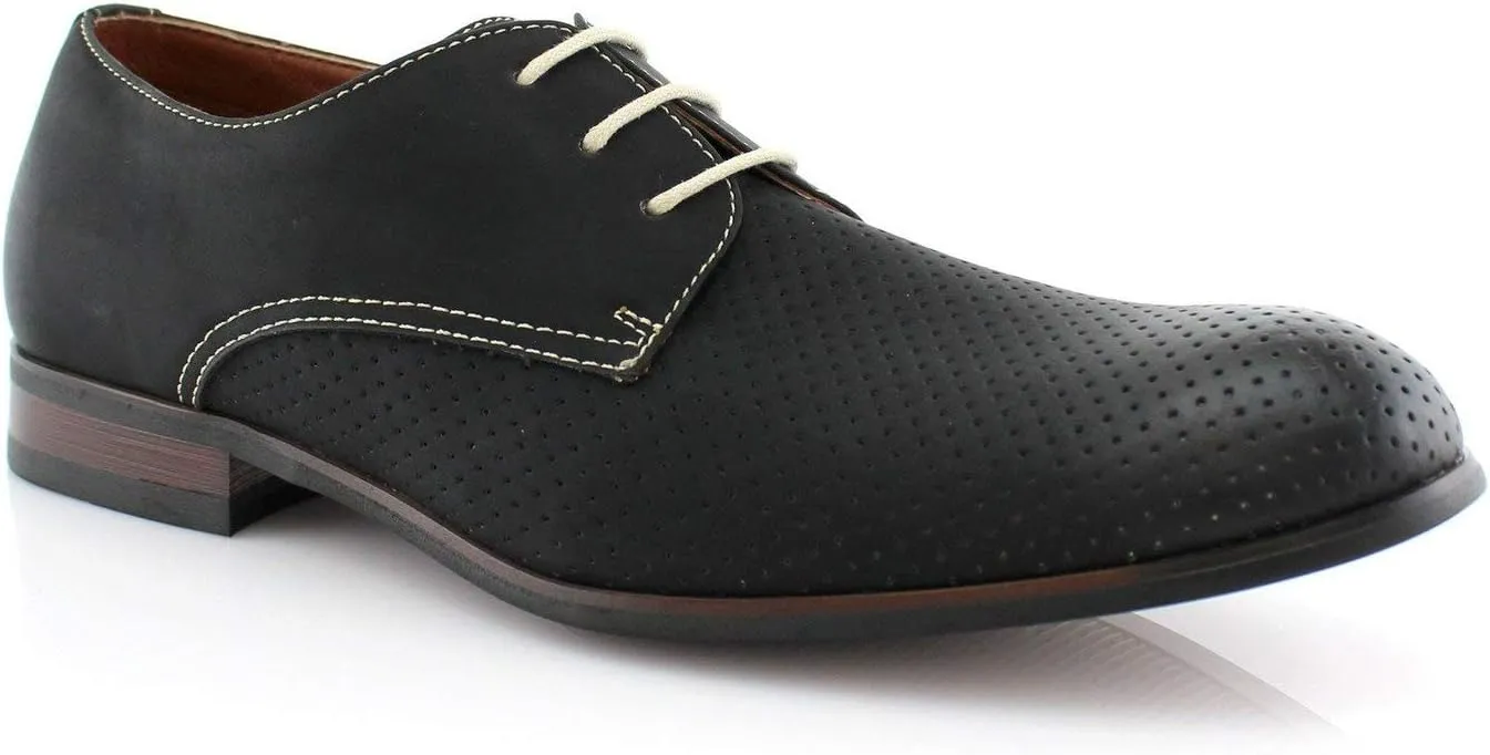 Ferro Aldo Men's Classic Round-Toe Fashion Derby Dress Shoes