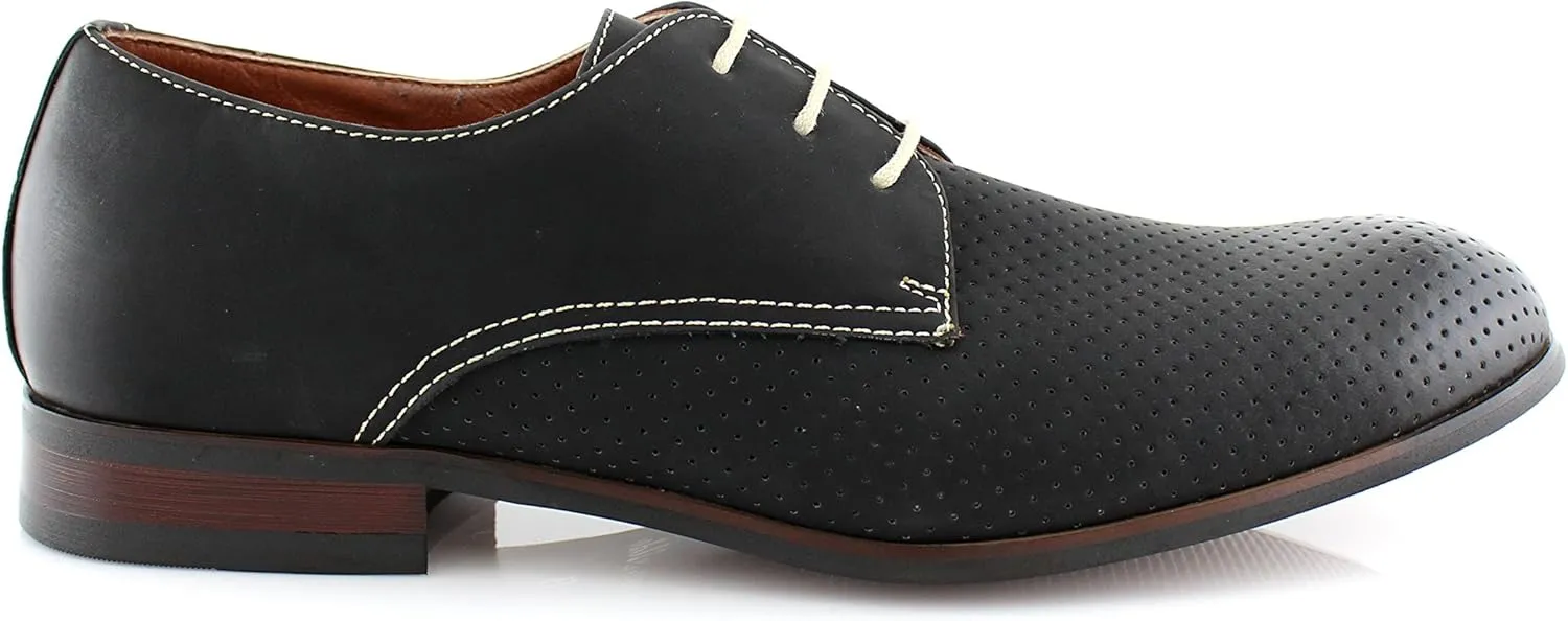 Ferro Aldo Men's Classic Round-Toe Fashion Derby Dress Shoes