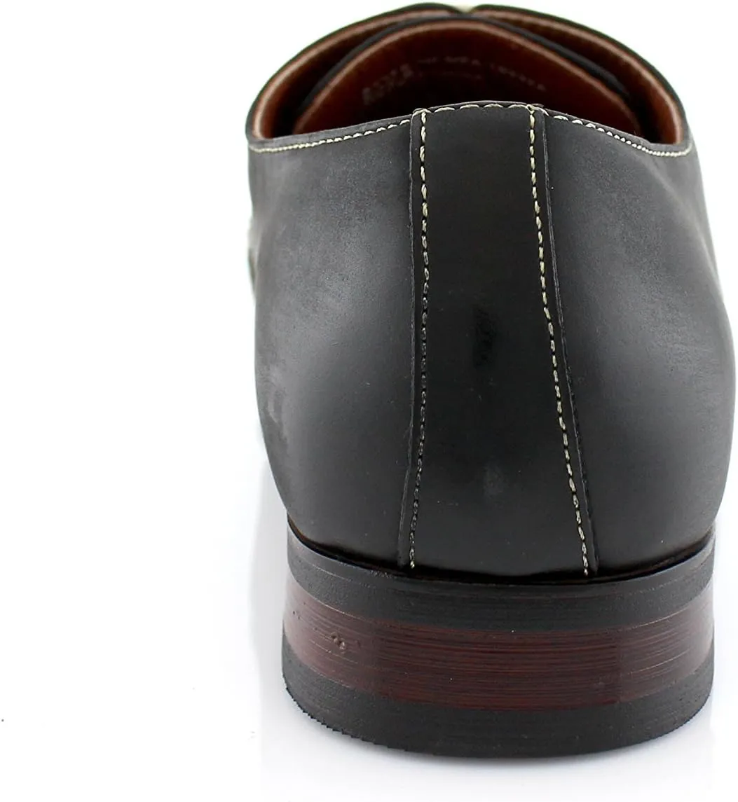 Ferro Aldo Men's Classic Round-Toe Fashion Derby Dress Shoes