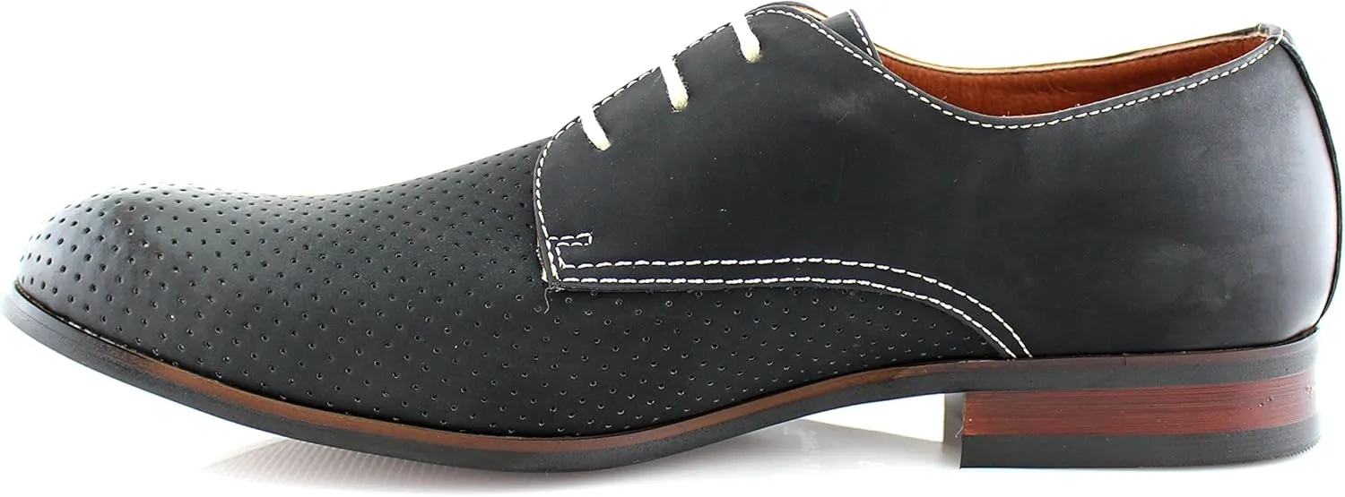 Ferro Aldo Men's Classic Round-Toe Fashion Derby Dress Shoes